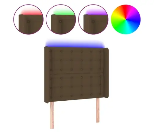 Led-Voodipeats, Tumepruun, 93X16X118/128 cm Kangas