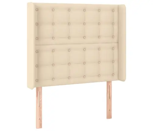 Gultas Galvgalis Ar Led, 93X16X118/128 Cm, Krēmkrāsas Audums Vidaxl