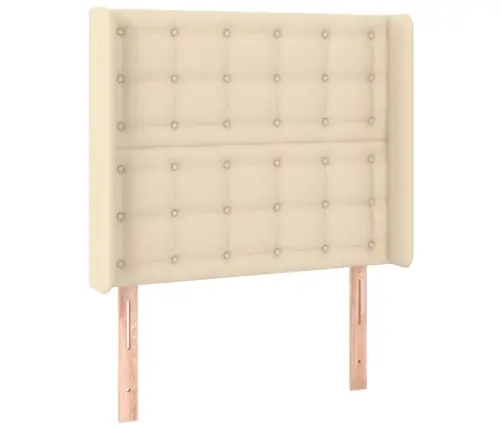 Gultas Galvgalis Ar Led, 103X16X118/128 Cm, Krēmkrāsas Audums Vidaxl