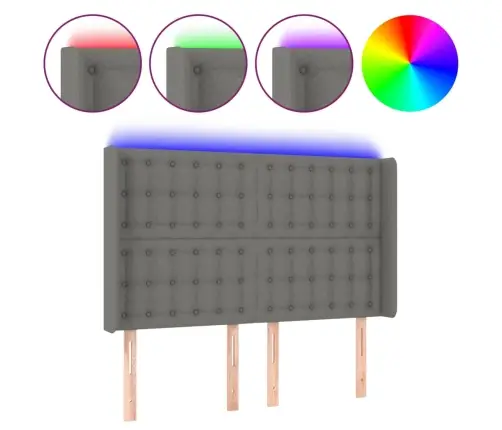 Galvūgalis Su Led, Tamsiai Pilkas, 147X16X118/128cm Audinys