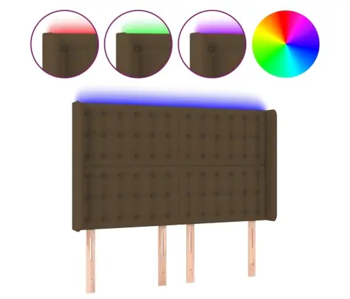 Led-Voodipeats, Tumepruun, 147X16X118/128 cm Kangas