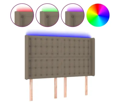 Led-Voodipeats, Pruunikashall, 147X16X118/128 cm Kangas