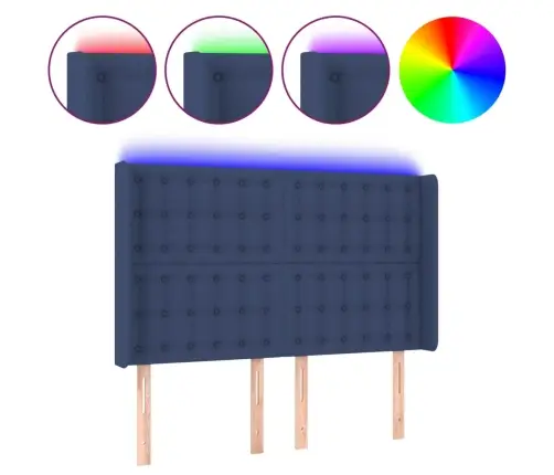 Led-Voodipeats, Sinine, 147X16X118/128 cm Kangas