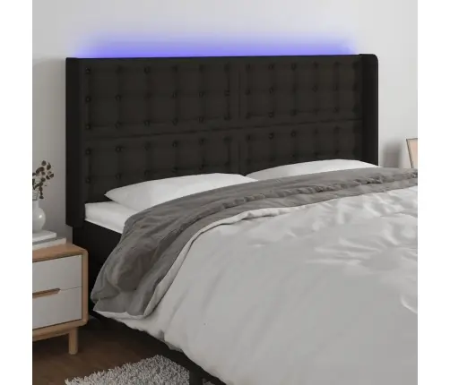 Galvūgalis Su Led, Juodos Spalvos, 203X16X118/128cm Audinys