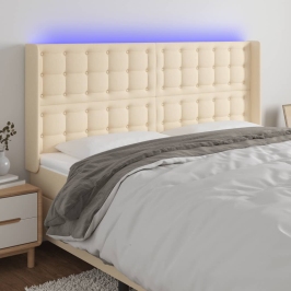 Galvūgalis Su Led, Kreminės Spalvos, 203X16X118/128cm Audinys