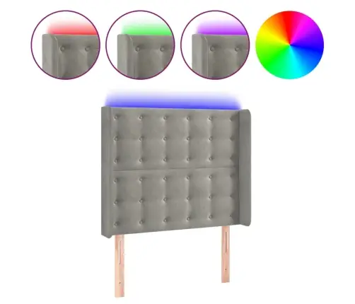 Led-Voodipeats, Helehall, 83X16X118/128 cm Samet