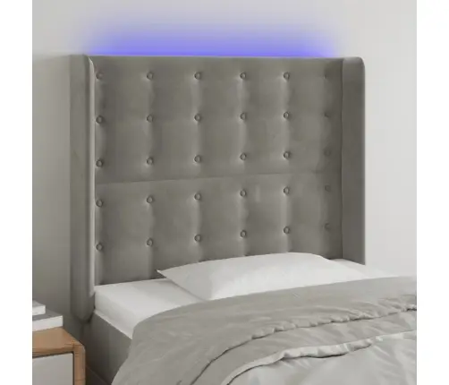 Led-Voodipeats, Helehall, 83X16X118/128 cm Samet