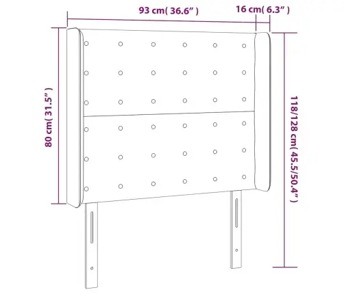 Gultas Galvgalis Ar Led, 93X16X118/128 Cm, Tumši Zaļš Samts Vidaxl