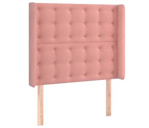 Galvūgalis Su Led, Rožinės Spalvos, 93X16X118/128cm Aksomas