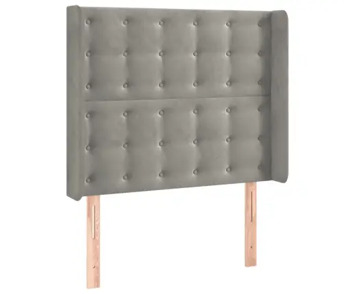 Galvūgalis Su Led, Šviesiai Pilkas, 103X16X118/128cm Aksomas