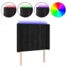 Gultas Galvgalis Ar Led, 103X16X118/128 Cm, Melns Samts Vidaxl