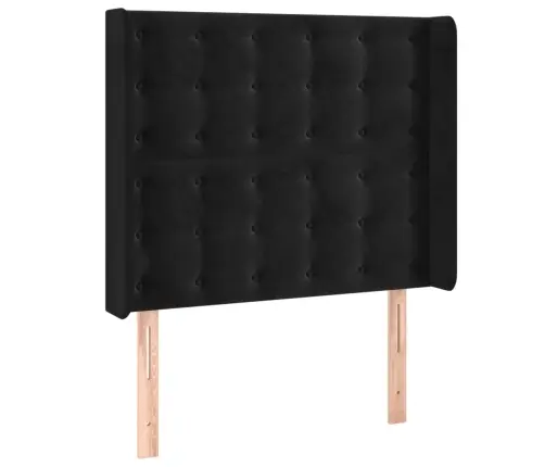 Gultas Galvgalis Ar Led, 103X16X118/128 Cm, Melns Samts Vidaxl