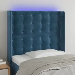 Led-Voodipeats, Tumesinine, 103X16X118/128 cm Samet