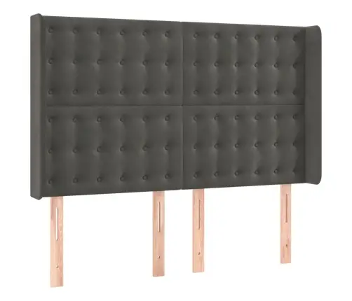Led-Voodipeats, Tumehall, 147X16X118/128 cm Samet