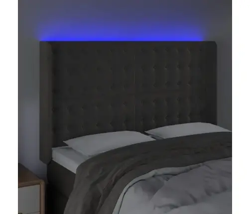 Led-Voodipeats, Tumehall, 147X16X118/128 cm Samet