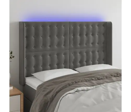 Led-Voodipeats, Tumehall, 147X16X118/128 cm Samet