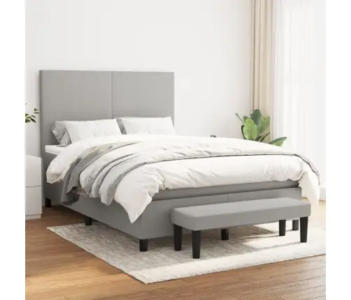 Kontinentaalvoodi Madratsiga, Helehall, 140X190 cm Kangas