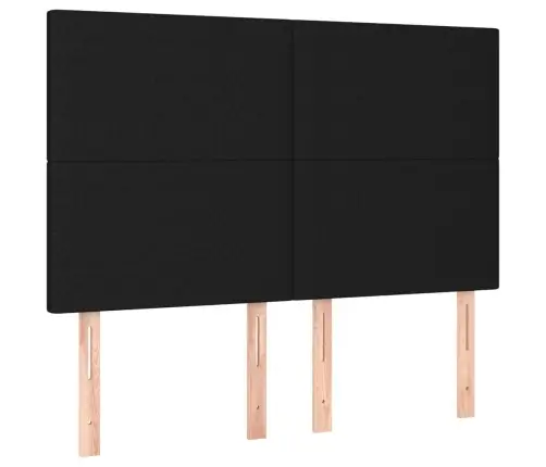 Atsperu Gulta Ar Matraci, Melna Audums, 140X190 Cm Vidaxl