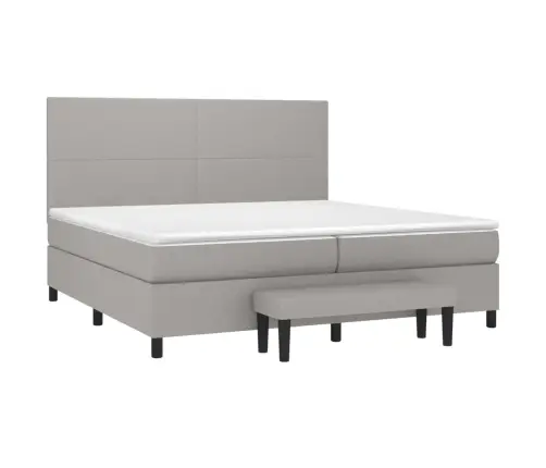 Lova Su Spyruoklėmis Ir Čiužiniu, Pilka, 200X200cm Audinys