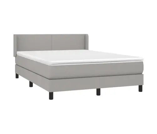 Lova Su Spyruoklėmis Ir Čiužiniu, Pilka, 140X200cm Audinys