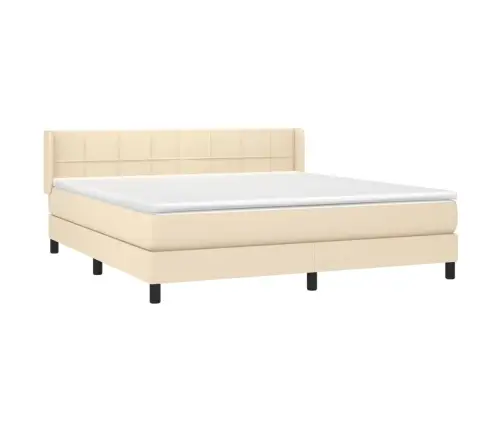 Atsperu Gulta Ar Matraci, Krēmkrāsas, 160X200 Cm, Audums Vidaxl Atsperu Gulta Ar Matraci, Krēmkrāsas, 160X200 Cm, Audums Vidaxl