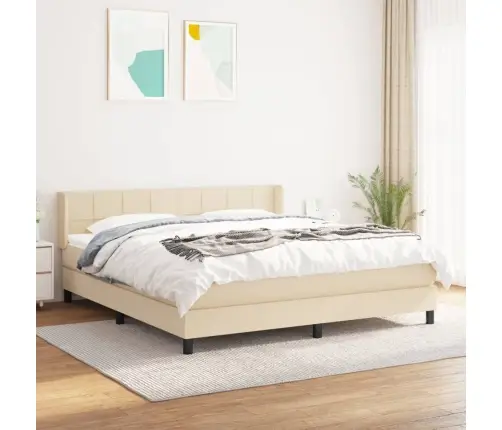 Atsperu Gulta Ar Matraci, Krēmkrāsas, 160X200 Cm, Audums Vidaxl Atsperu Gulta Ar Matraci, Krēmkrāsas, 160X200 Cm, Audums Vidaxl