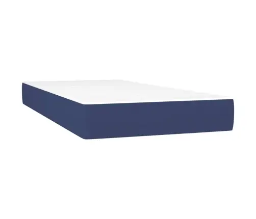 Atsperu Gultas Rāmis Ar Matraci, Zils, 100X200 Cm, Audums Vidaxl
