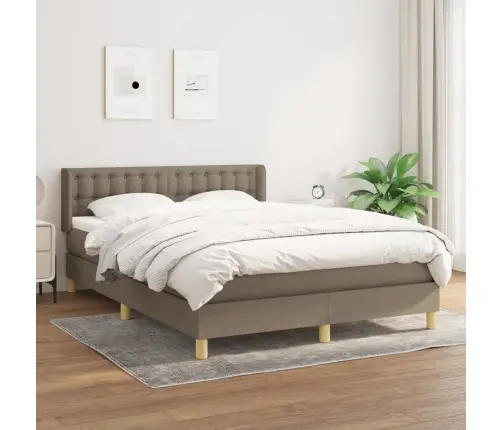 Lova Su Spyruoklėmis Ir Čiužiniu, Taupe, 140X200 cm Audinys