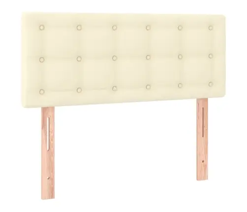 Atsperu Gulta Ar Matraci, Krēmkrāsas, 100X200 Cm, Mākslīgā Āda Vidaxl