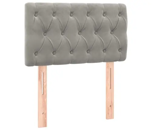 Atsperu Gulta Ar Matraci, Gaiši Pelēka Samts, 80X200 Cm Vidaxl