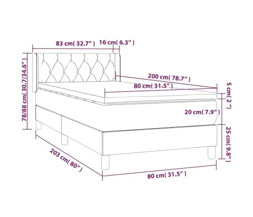 Atsperu Gulta Ar Matraci, Tumši Zaļš Samts, 80X200 Cm Vidaxl