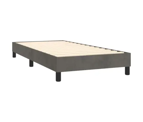 Atsperu Gulta Ar Matraci, Tumši Pelēka Samts, 100X200 Cm Vidaxl Atsperu Gulta Ar Matraci, Tumši Pelēka Samts, 100X200 Cm Vidaxl