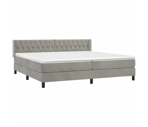 Kontinentaalvoodi Madratsiga, Helehall, 200X200 cm Samet