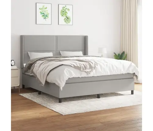 Kontinentaalvoodi Madratsiga, Helehall, 180X200 cm Kangas