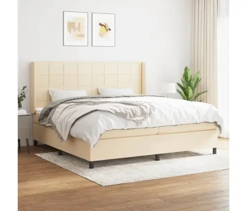 Kontinentaalvoodi Madratsiga, Kreemjas, 200X200 cm Kangas