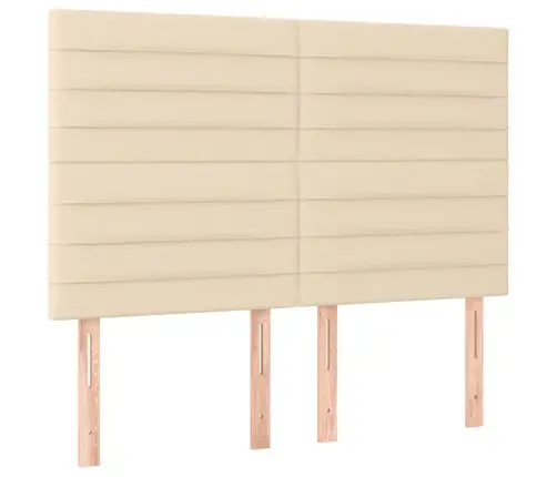 Atsperu Gulta Ar Matraci, Krēmkrāsas, 140X200 Cm, Audums Vidaxl