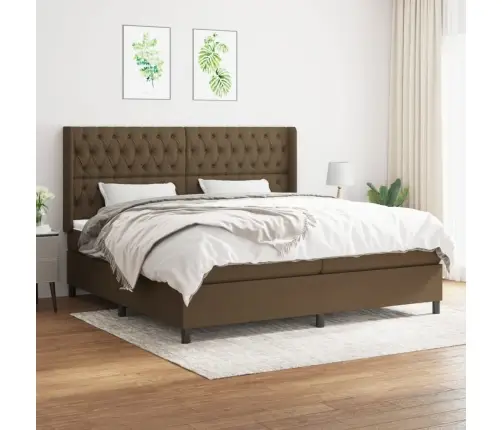 Kontinentaalvoodi Madratsiga, Tumepruun, 200X200 cm Kangas