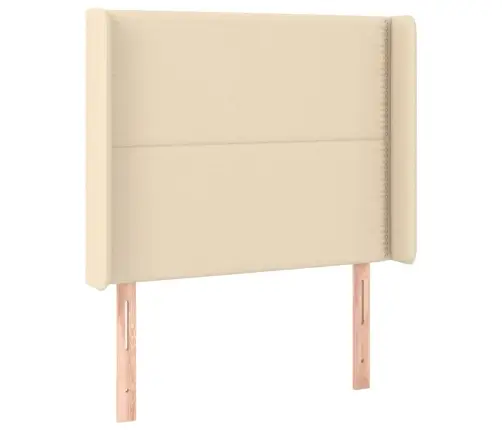 Atsperu Gulta Ar Matraci, Krēmkrāsas, 90X190 Cm, Audums Vidaxl