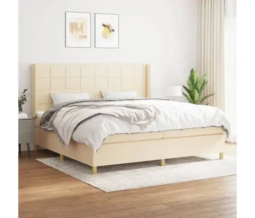 Kontinentaalvoodi Madratsiga, Kreemjas, 200X200 cm Kangas