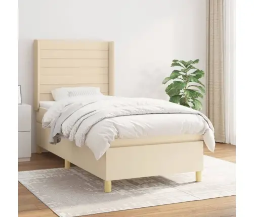 Kontinentaalvoodi Madratsiga, Kreemjas, 90X190 cm Kangas