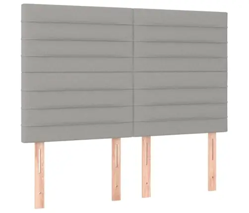 Atsperu Gulta Ar Matraci, Gaiši Pelēka Audums, 140X190 Cm Vidaxl