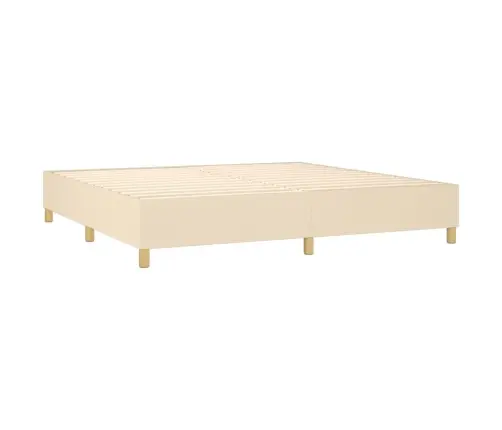 Atsperu Gultas Rāmis Ar Matraci, Krēmkrāsas Audums, 200X200 Cm Vidaxl Atsperu Gultas Rāmis Ar Matraci, Krēmkrāsas Audums, 200X200 Cm Vidaxl