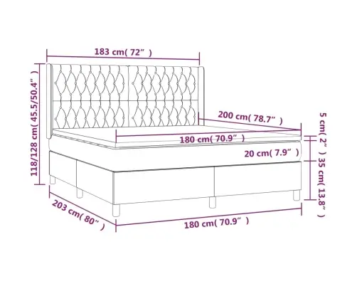 Kontinentaalvoodi Madratsiga, Helehall, 180X200 cm Kangas