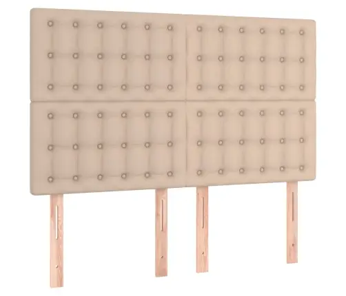 Atsperu Gulta Ar Matraci, Kapučīno, 140X200 Cm, Mākslīgā Āda Vidaxl