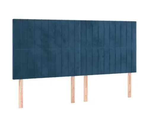 Atsperu Gulta Ar Matraci, Tumši Zils Samts, 180X200 Cm Vidaxl