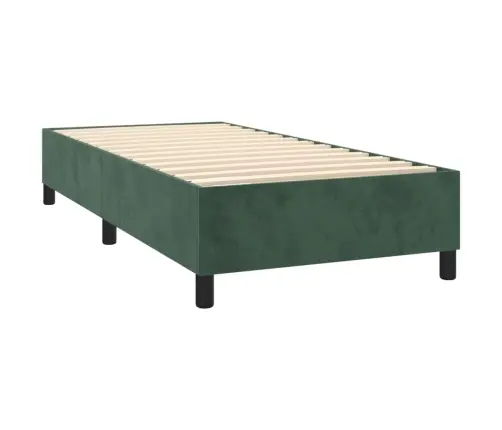 Atsperu Gulta Ar Matraci, Tumši Zaļš Samts, 90X190 Cm Vidaxl