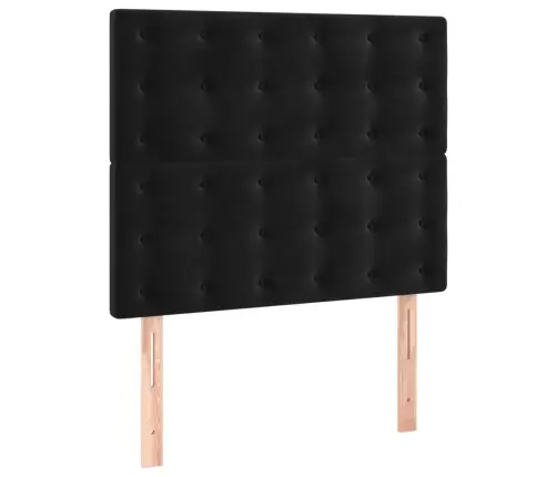 Atsperu Gulta Ar Matraci, Melna Samts, 80X200 Cm Vidaxl