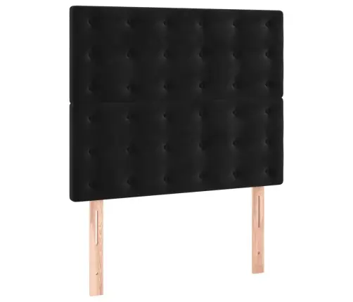 Kontinentaalvoodi Madratsiga, Must, 100X200 cm Samet