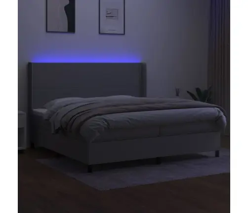 Kontinentaalvoodi Madrats Ja Led, Helehall, 200X200 cm Kangas