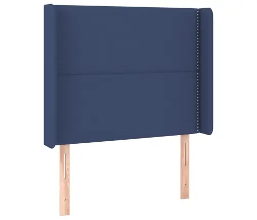 Atsperu Gulta Ar Matraci, Led, Zils Audums, 90X190 Cm Vidaxl